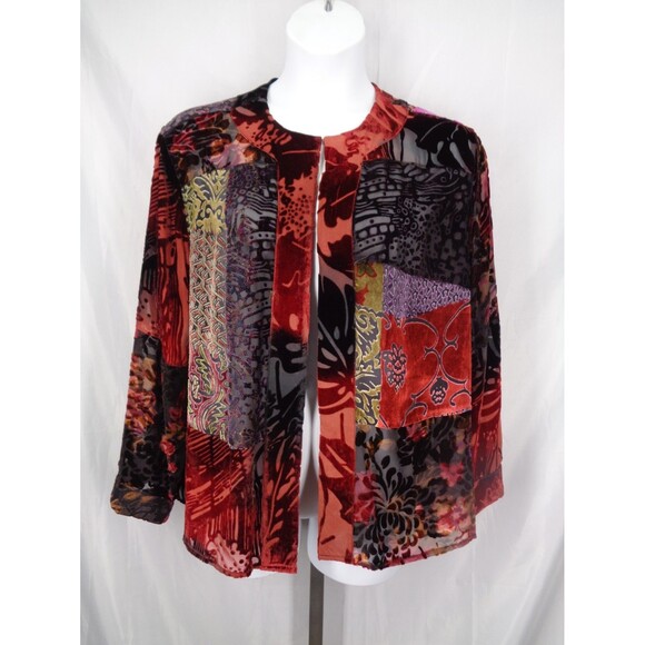 Laura Ashley Woman Velvet Burnout Top Plus Size 2X Silk Rayon Blend Whimsigoth - Picture 1 of 16